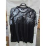 10X Burton Menswear - Black Detroit Fade T-Shirt - 5XL - New With Tags & Packaged.