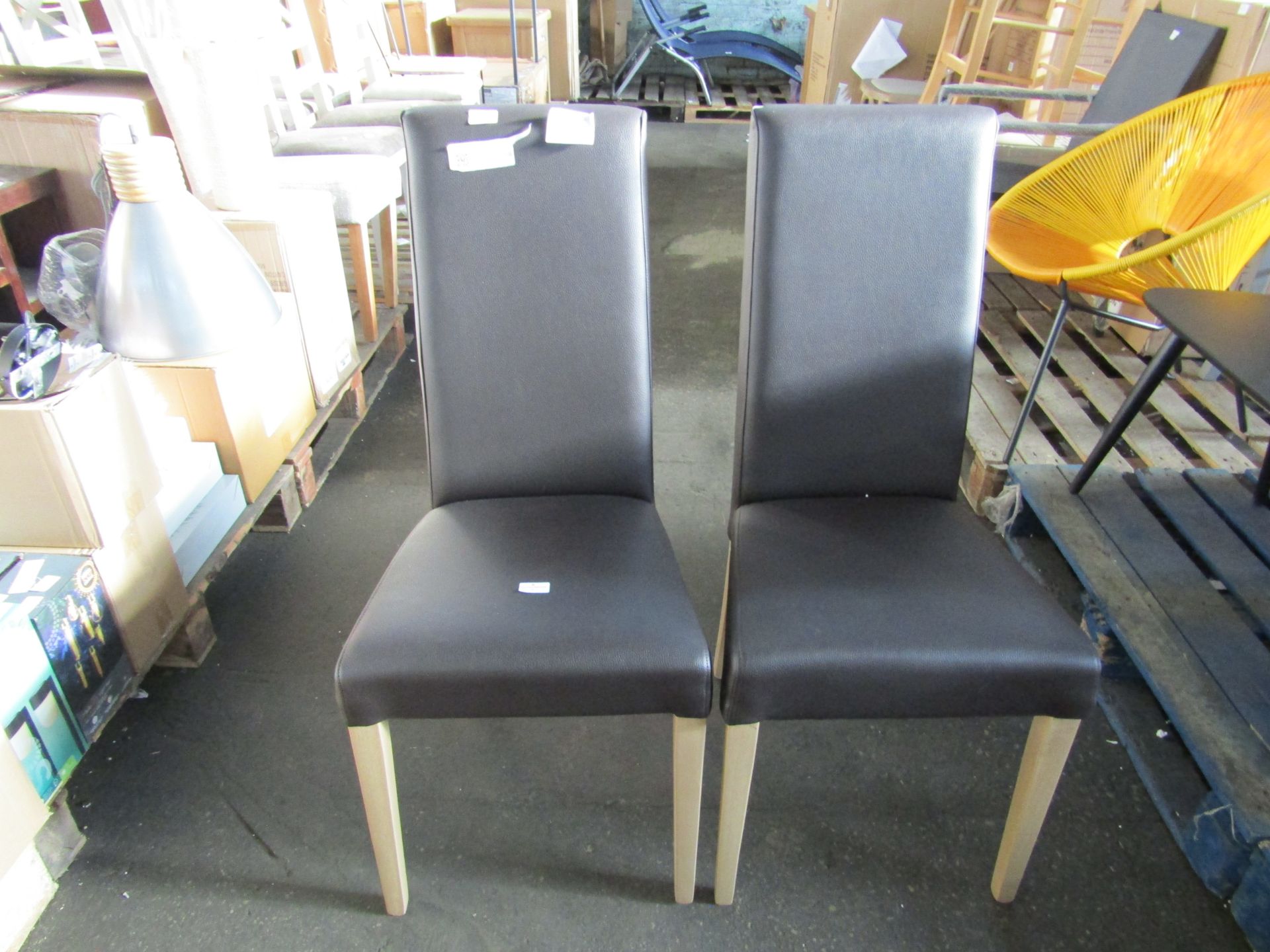 John Lewis Anyday Slender Faux Leather Dining Chairs Set of 2 in ...
