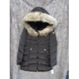 Laundry by Shelly Segel Los Angeles ladies faux fur hooded jacket in black, new, szie Large RRP ?