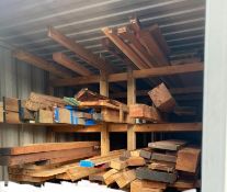 Contents of shipping container to include hardwood & softwood timber lengths