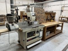 SCM T130 spindle moulder with comatic power feedComplete with tooling and work bench