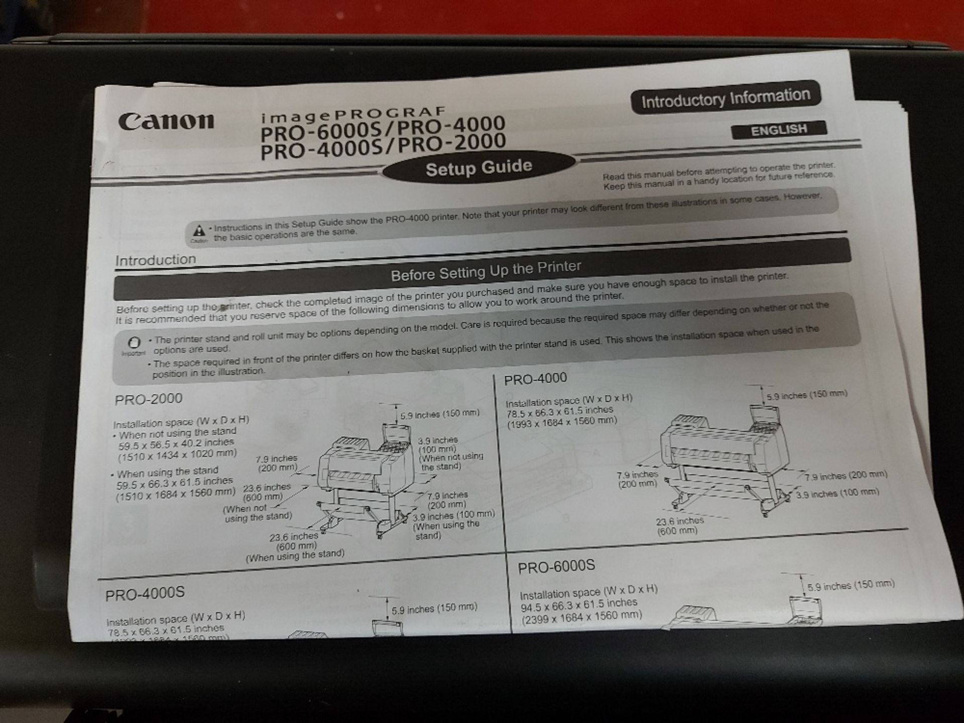 Canon ImagePROGRAF-6000S Large Format Photo Printer - Image 11 of 11