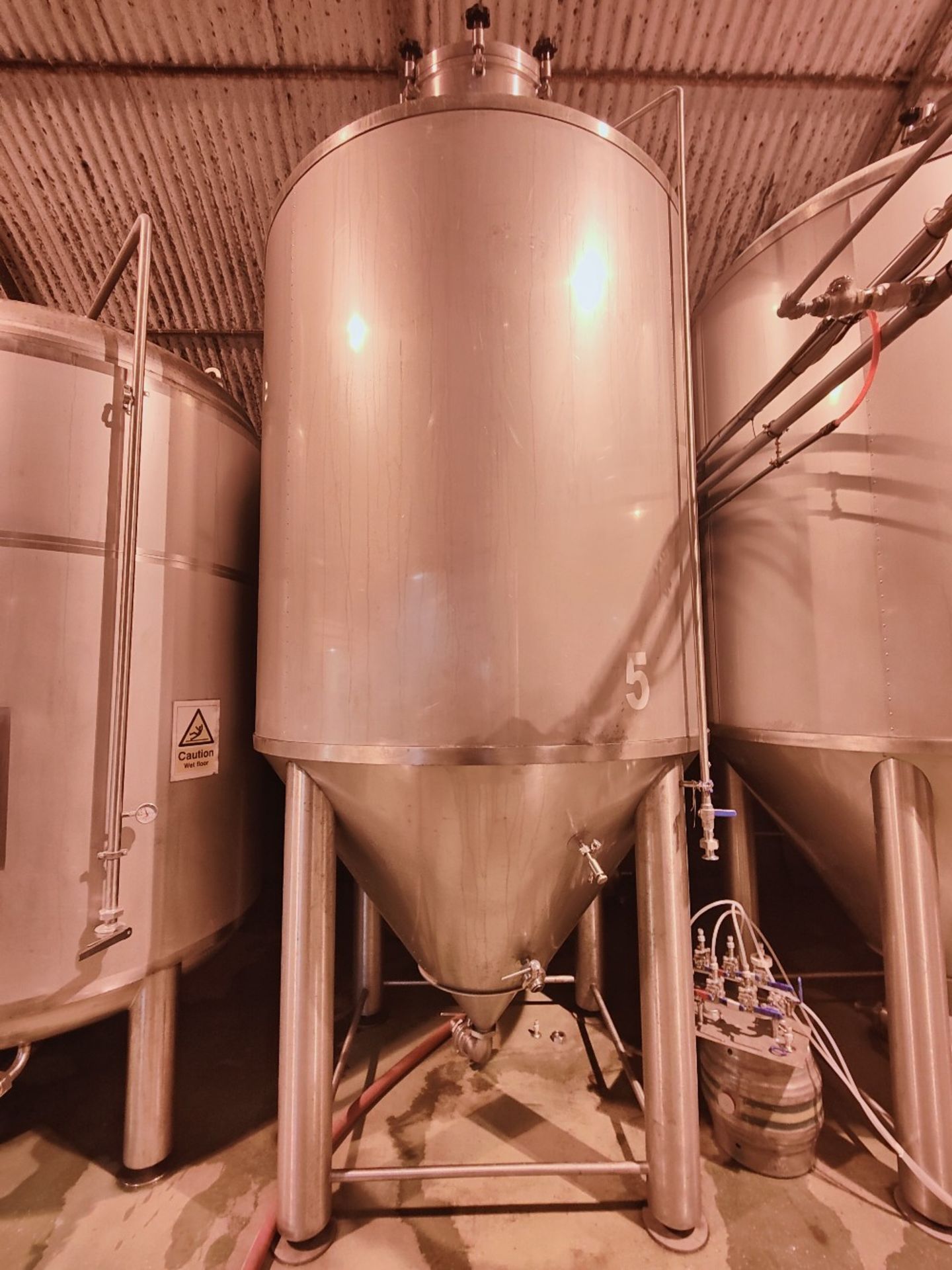 5,200 Litre Capacity Stainless Steel Jacketed Fermentation Tank With Conical Base - Image 2 of 4