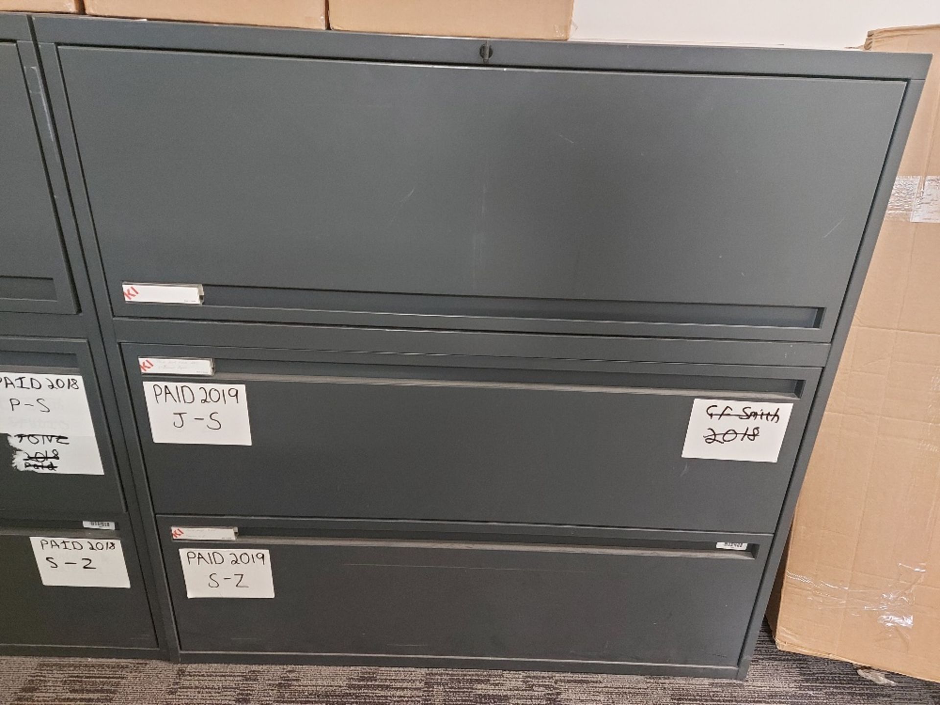 (2) Freestanding Lateral Steel Filing Cabinets - Image 2 of 3