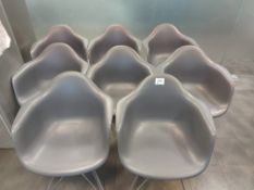 (8) Grey Plastic / Chrome Base Canteen Chairs
