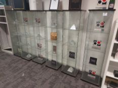 (6) Glass Single Door Four Tier Display Cabinets