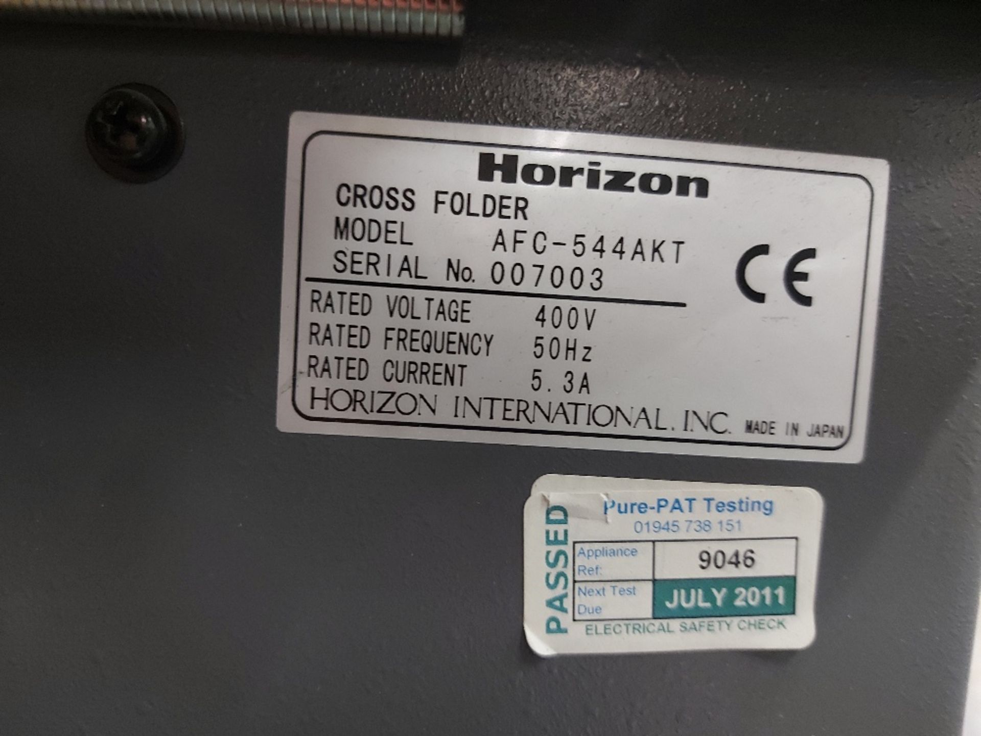 Horizon AFC-544 AKT Computerised Cross Folder Machine - Image 10 of 11