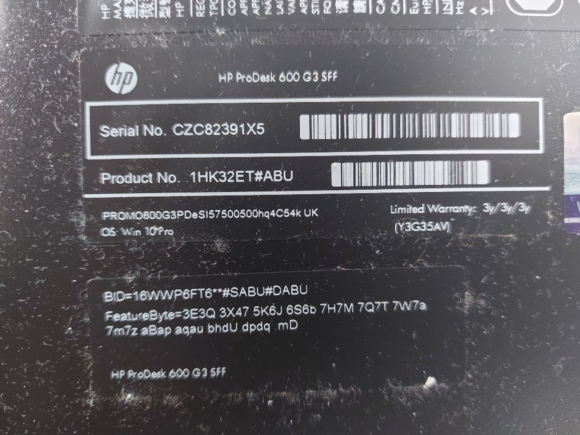 HP ProDesk 600 G3 SFF Personal Computer - Bild 2 aus 2