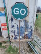 (1) Stop/Go sign with metal frame