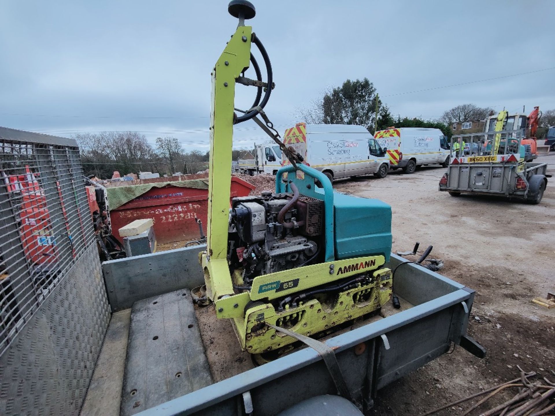 (2018) Ammann ARW 65 compact double drum roller and trailer - Image 8 of 14