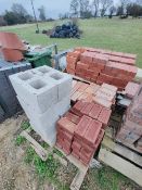 Quantity of clay bricks and concrete blocks, as lotted