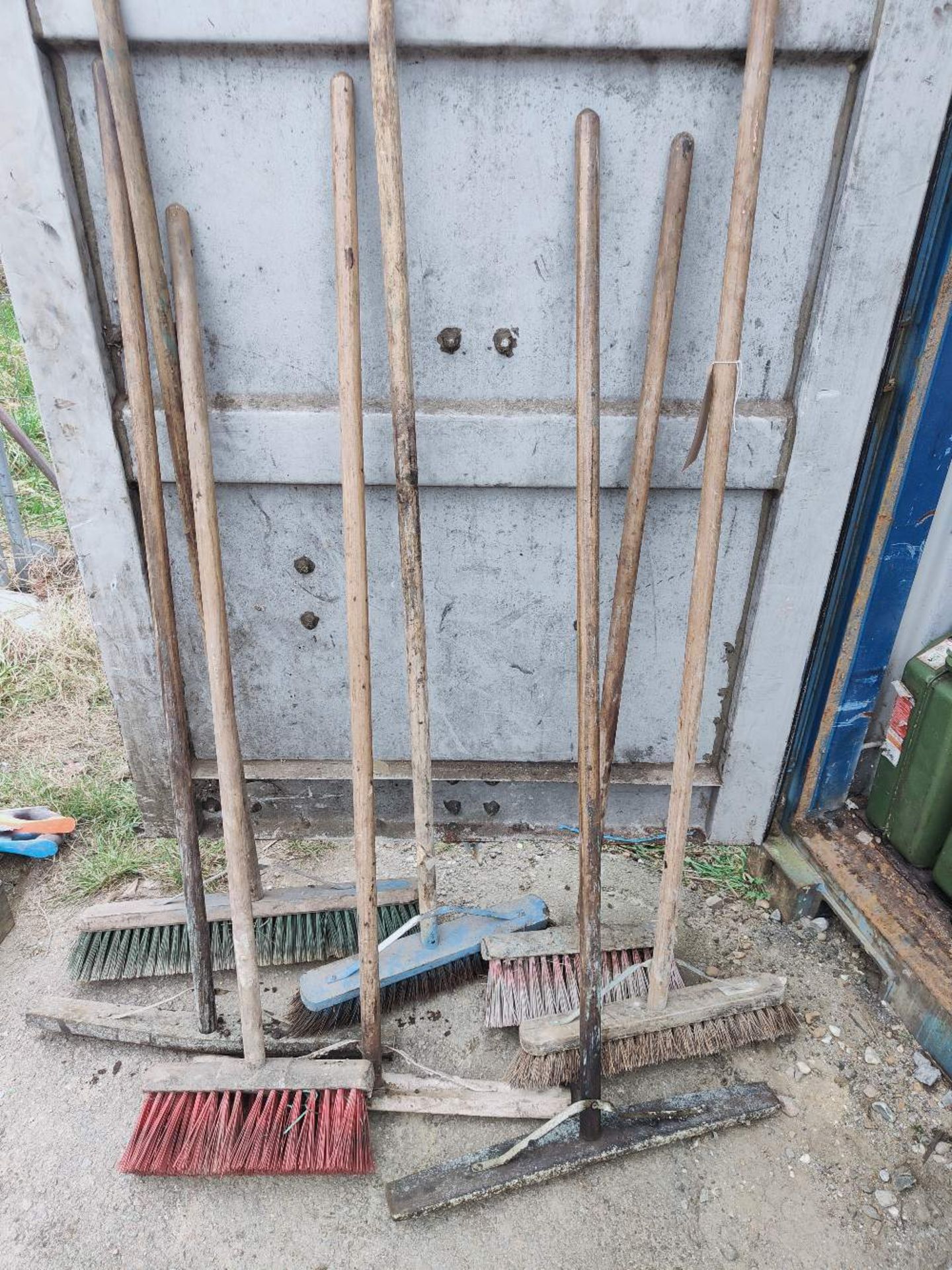(5) Assorted brooms and (3) tamping tools
