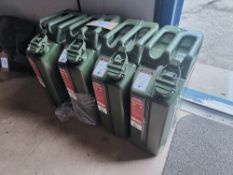 (4) 20 litre steel jerry cans