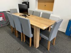 Oak Effect Rectangular Eight Person Dining Table