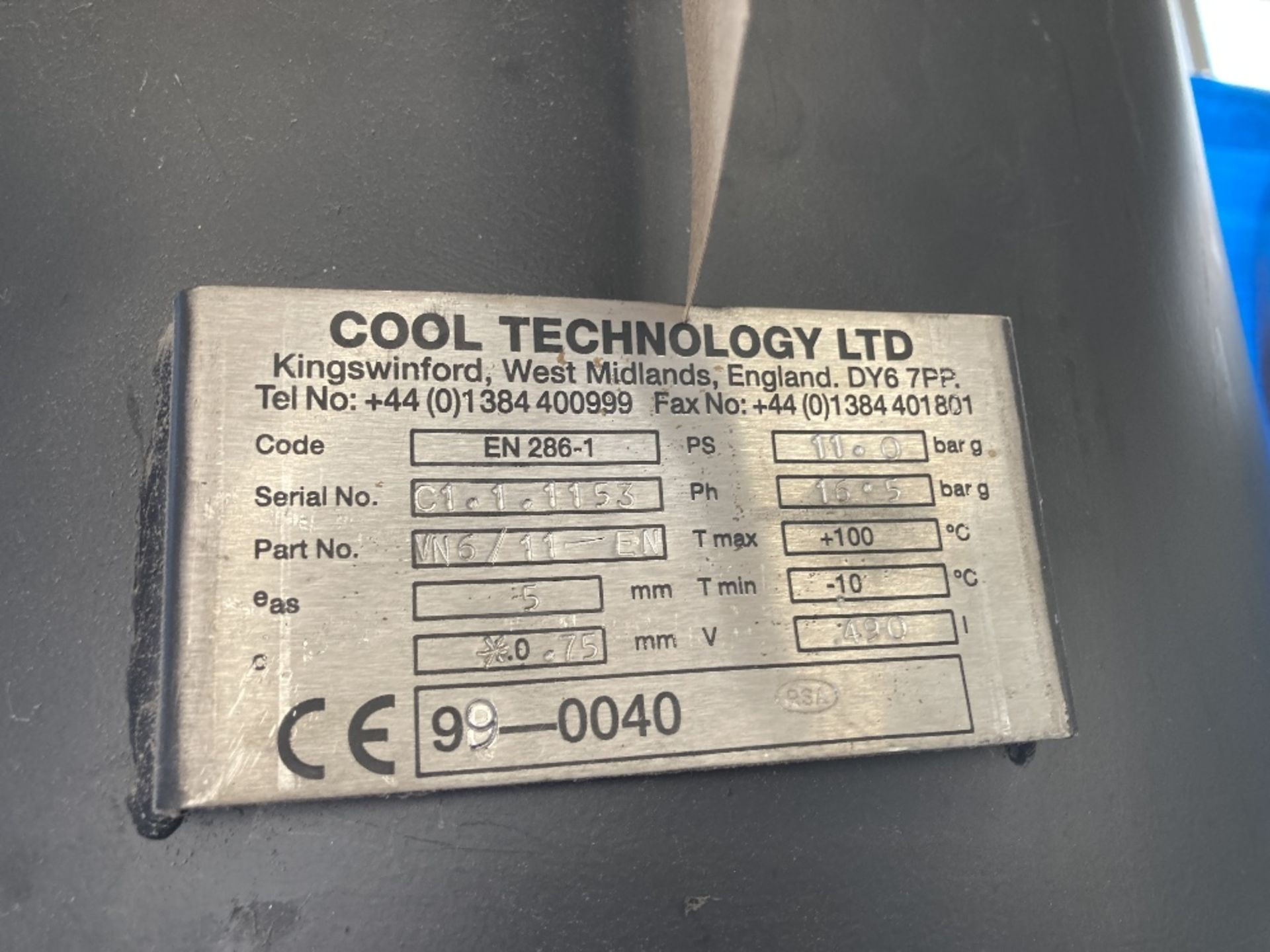 Cool Technology Ltd EN 286-1 490 litre vertical air receiver - Image 3 of 4