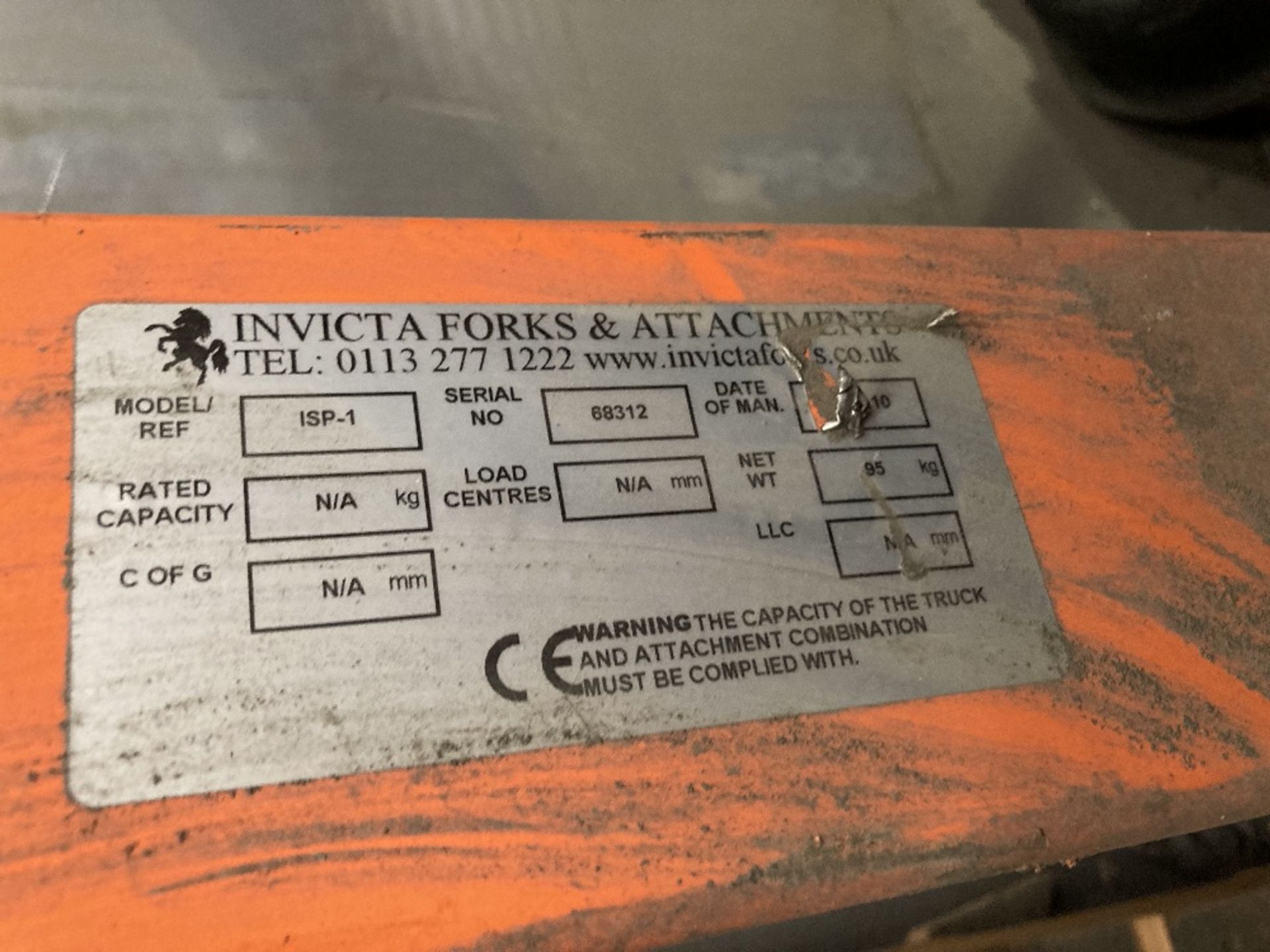Invicta Forks & Attachments ISP-1 Snow Plough Attachment - Image 4 of 4