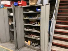 (3) steel upright 2-door cabinets with contents