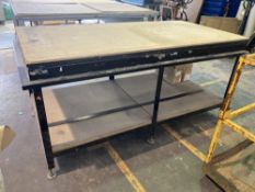 Steel framed workbench