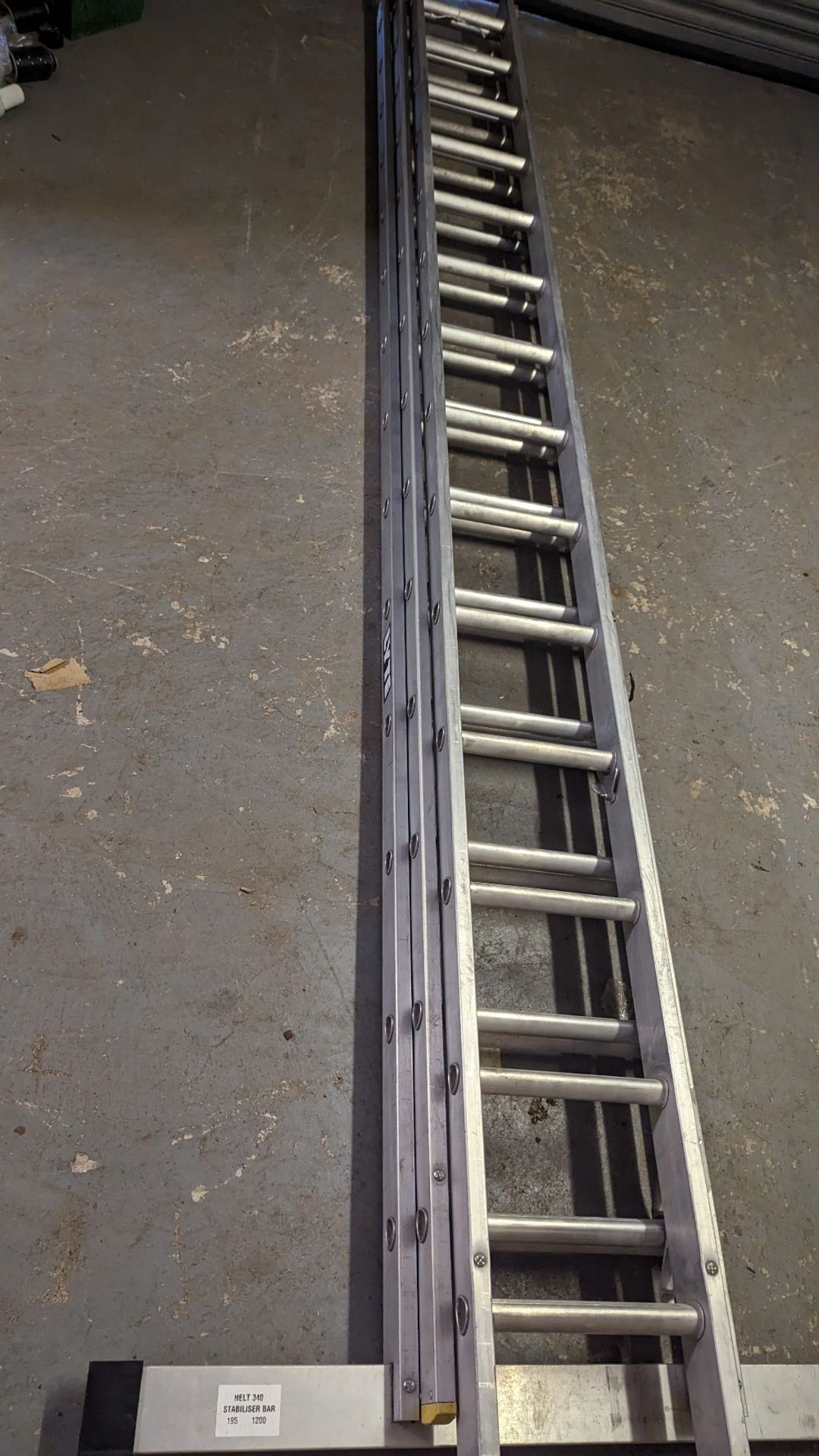 Lyte three section extension ladder with stabiliser bar - Image 2 of 5