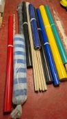 Quantity of awning material on rolls