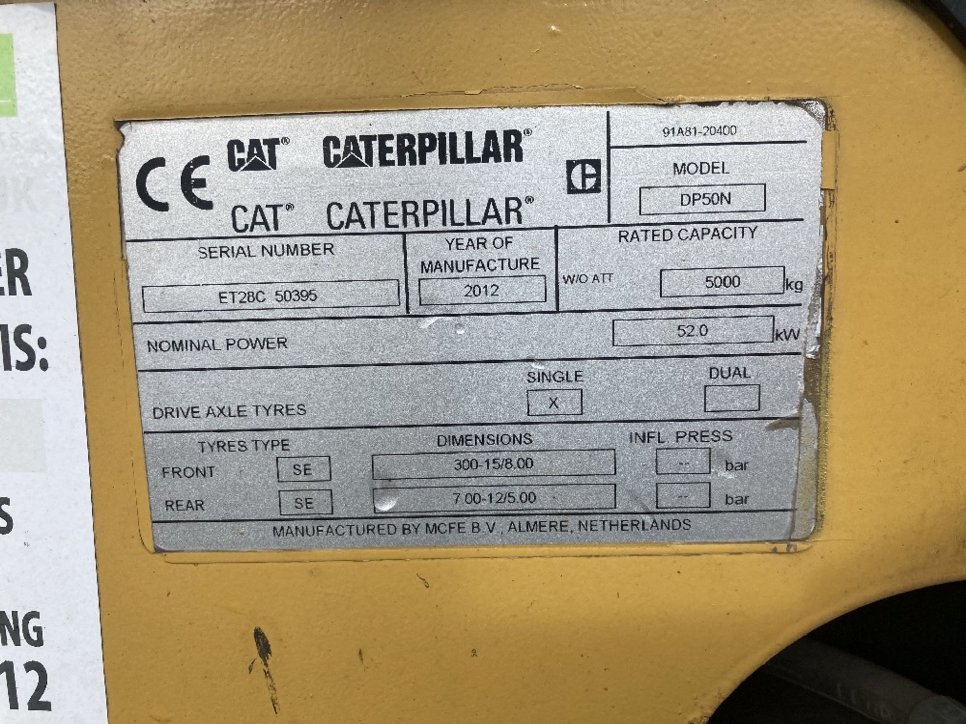 Caterpillar DP50N 5 Tonne forklift truck - Image 6 of 6