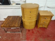 (3) Bedside drawers and a coffee table