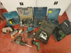 Quantity of various power tools, as lotted.