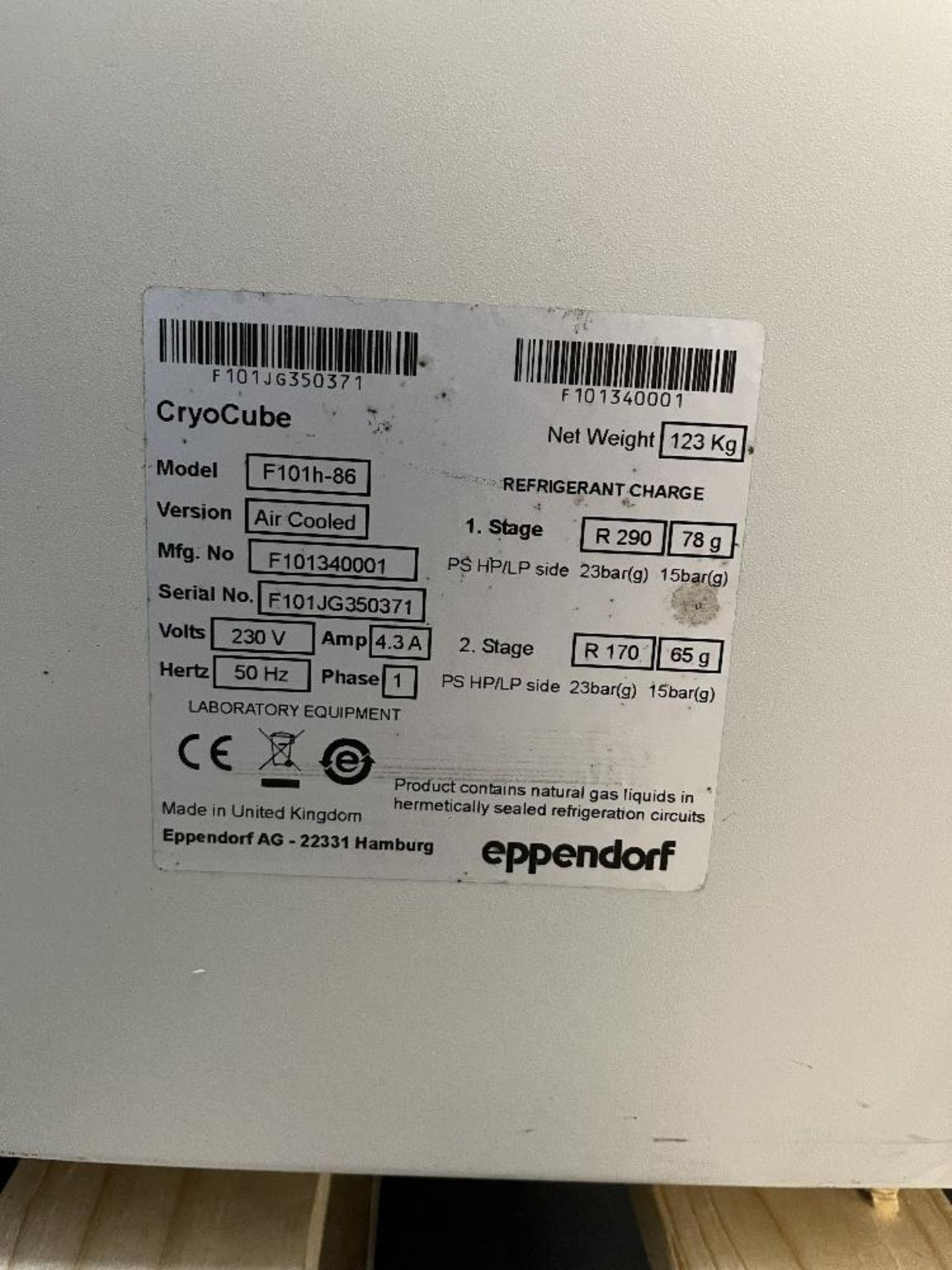 Eppendorf CryoCube F101h Ultra-Low Temperature Freezer - Image 6 of 6