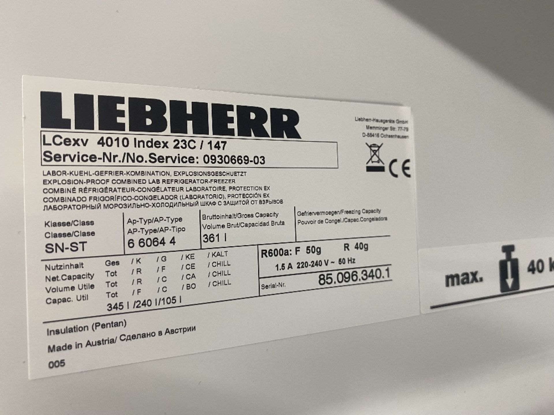 Liebherr LCexv 4010 MediLine Fridge/Freezer Combination - Image 4 of 7