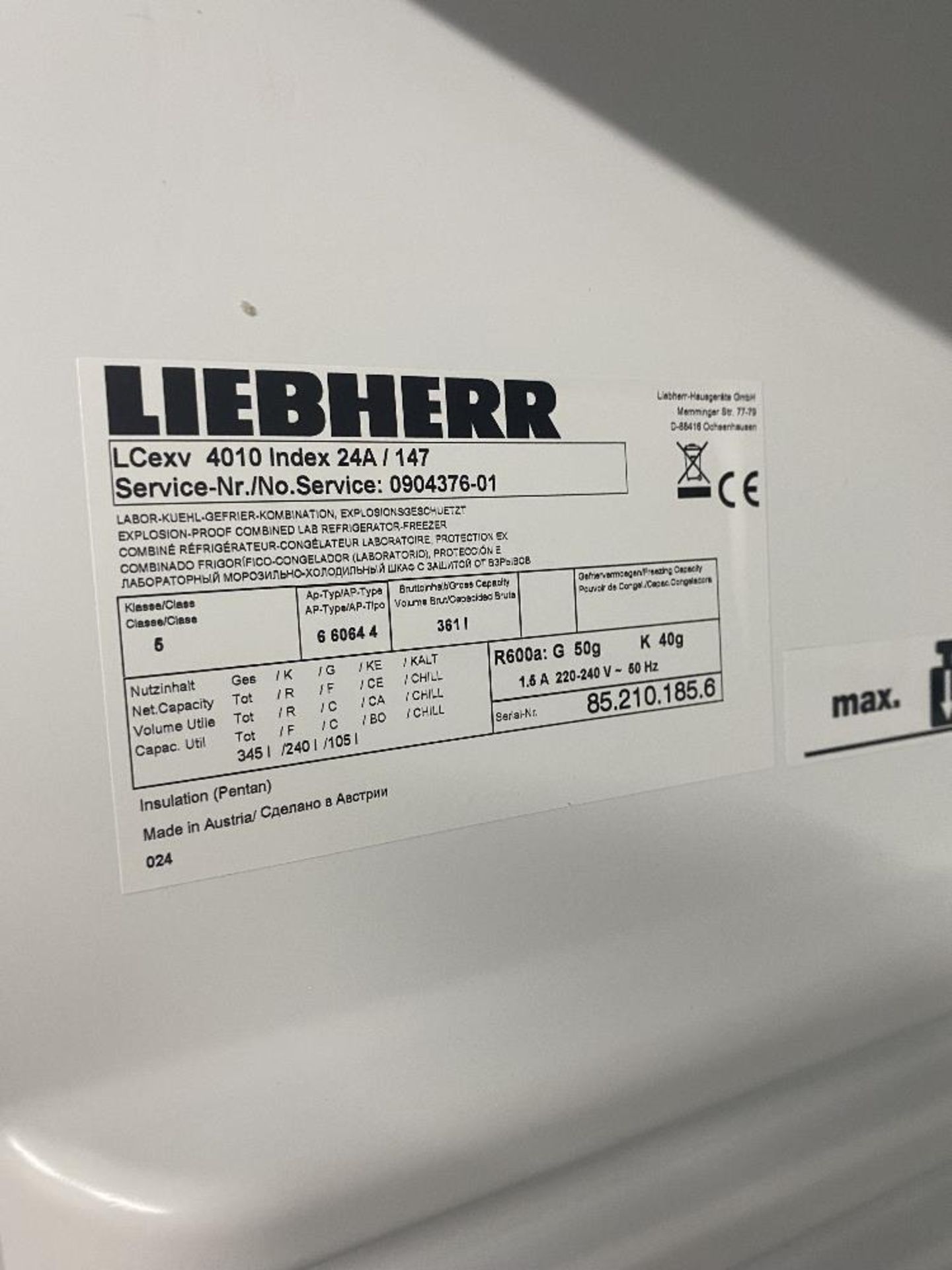 Liebherr LCexv 4010 MediLine Fridge/Freezer Combination - Image 3 of 6