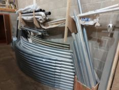 Quantity Of Various Size Curved Galvanised Corrugated Steel With Steel Guttering & Pipework