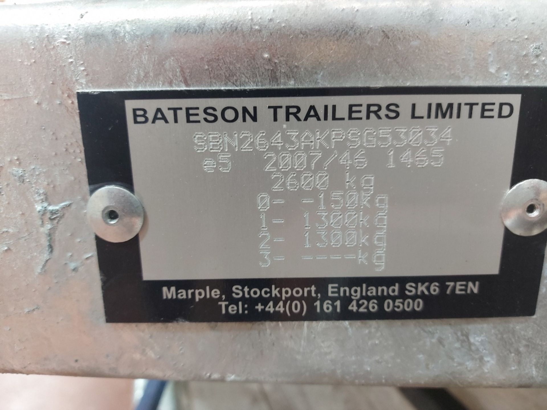 (1) Bateson Trailers Ltd e5 2007/46 1465 twin axle flatbed trailer - Image 5 of 6