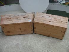 2X rustic timber bench boxes