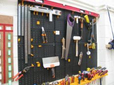 Wall board for hand tools