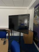 Toshiba 40'' LCD TV mounted on mobile media stand