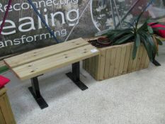 2X rustic timber benches and timber planter