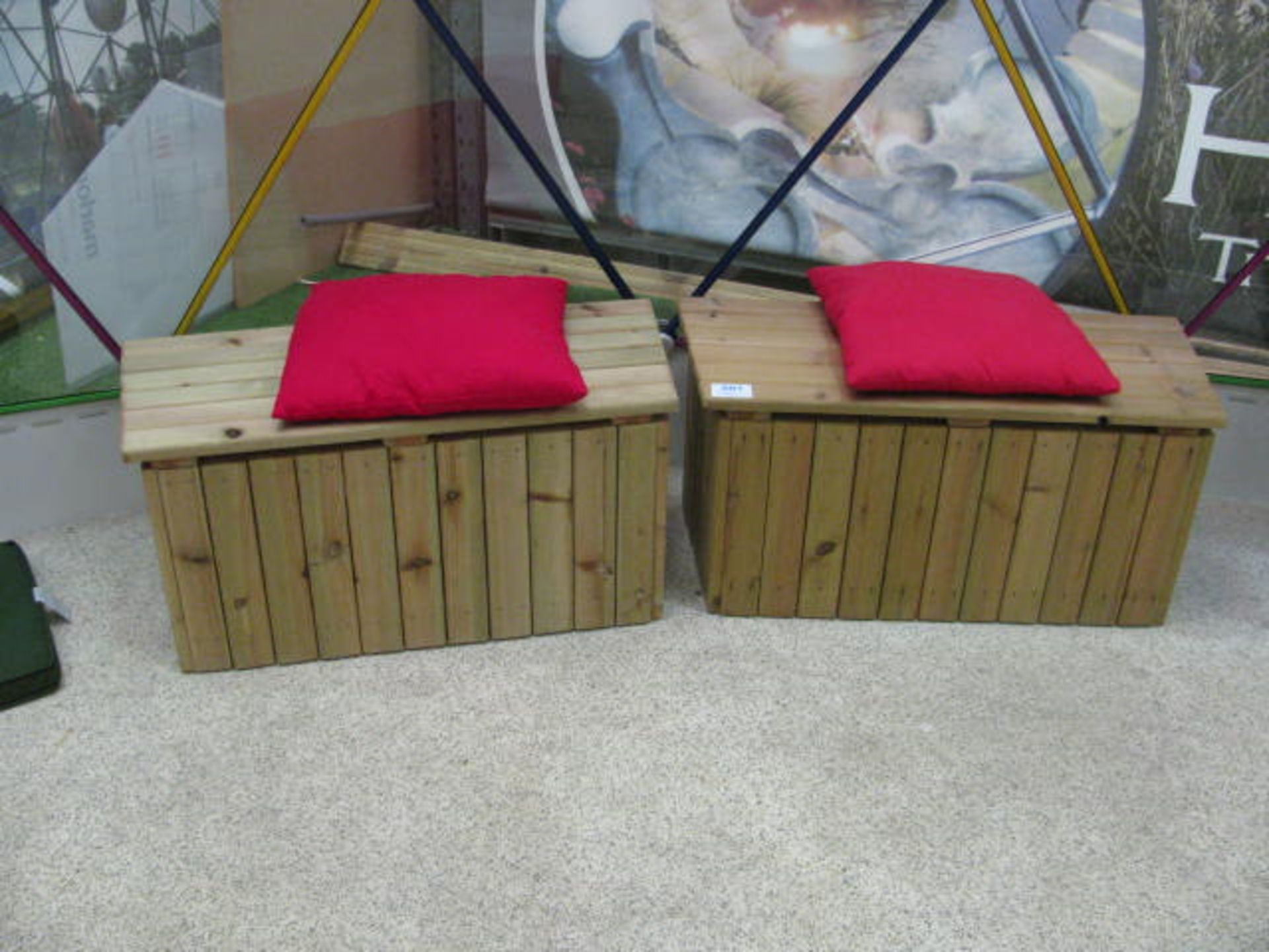 2X rustic timber bench boxes