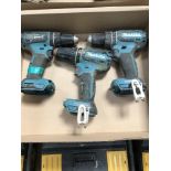 (3) Mikita DHP485 Combi Drills please note no battery or charger