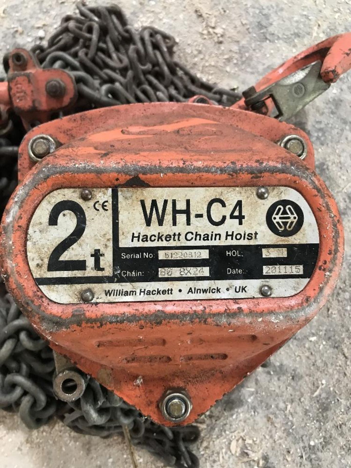 WH-C4 Hackett Chain Hoist 2T - Image 2 of 2