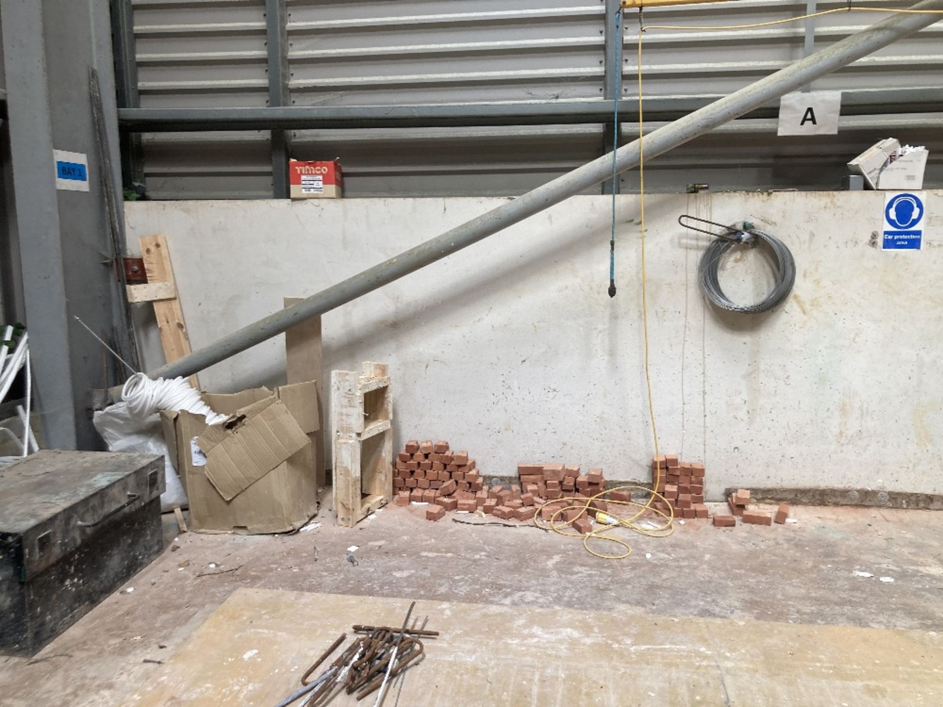 Bay Of Contents Containing Storage Box, Bricks, Wooden Offcuts, Shadow board, Rod - Image 2 of 9