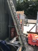 Extendable Ladder With (2) Industrial Ladders