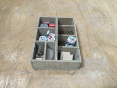 Woodworking Contents To Include, Measuring Tapes, Bolts, Timco Tape, ETC
