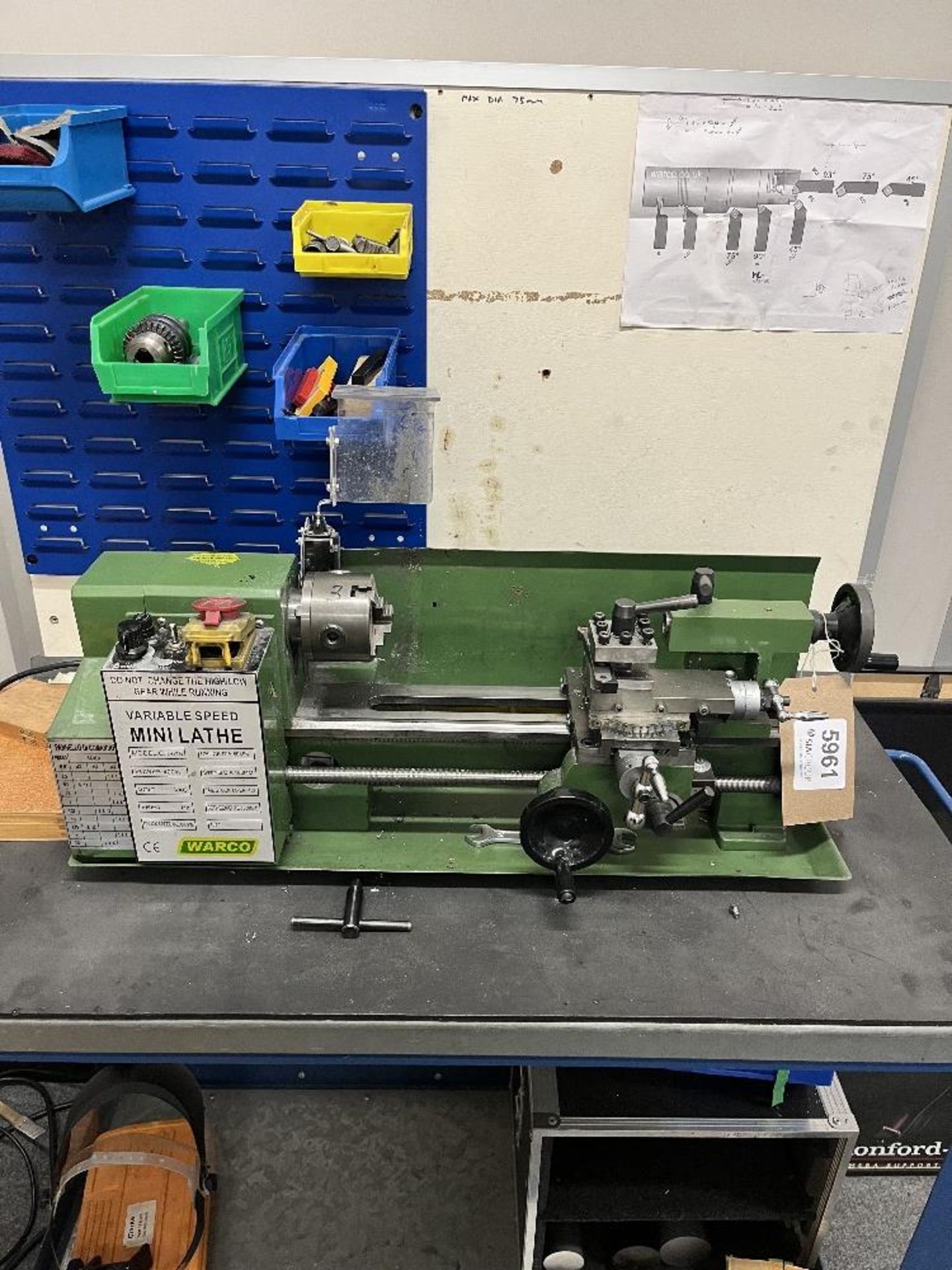 Warco CJ0618 Variable Speed Benchtop Mini Lathe with Trolley