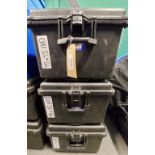 Quantity Of (3) Peli Cases with Contents To Include (3) 15x15 Black Drapes
