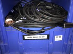 Quantity of 13 AMP 4-Way 10m Extension Leads