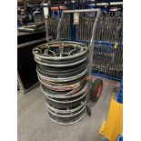 (2) 200m SMPTE Fibre Cable & (2) 10-Way BNC Loom 10m on Metal Skeleton Fibre Reels & Cable Reeling T