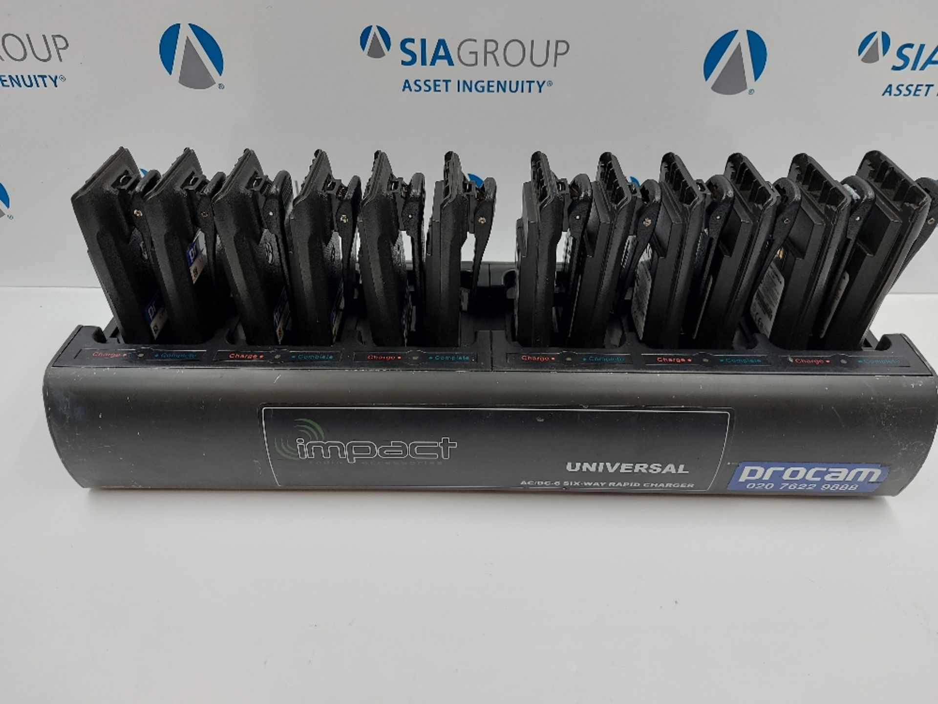 (12) Motorola Walkie Talkie Batteries With (2) 6 Way Chargers - Image 2 of 6