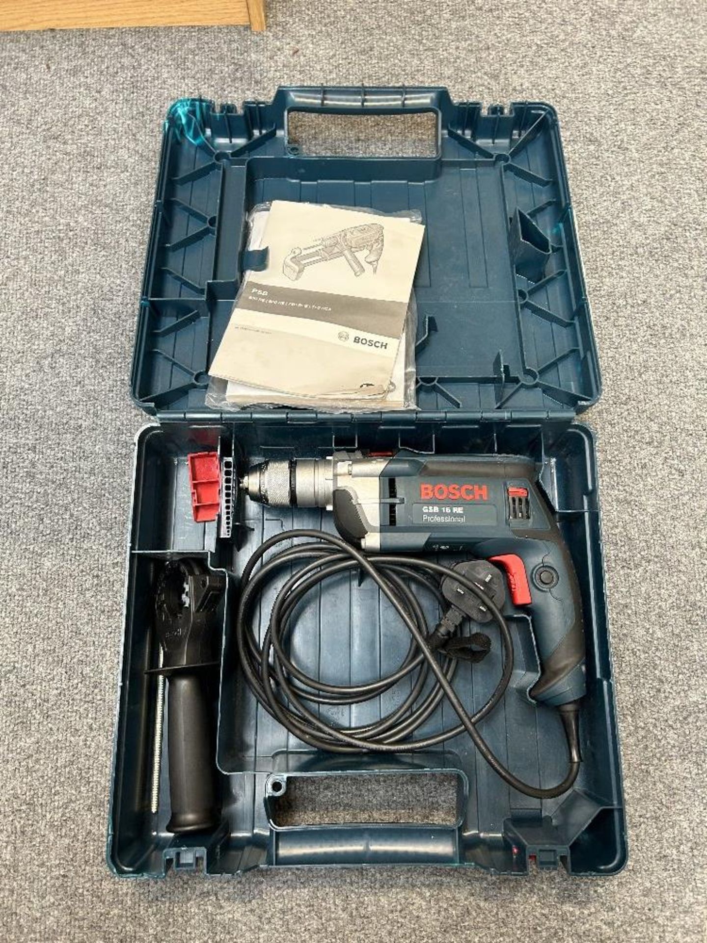 Bosch GSB 16 RE Professional 240v drill with plastic carry case
