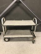 Two-Tier Flatbed Warehouse Trolley