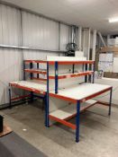 Bank of (3) Steel Fabricated Boltless Workbenches and Contents